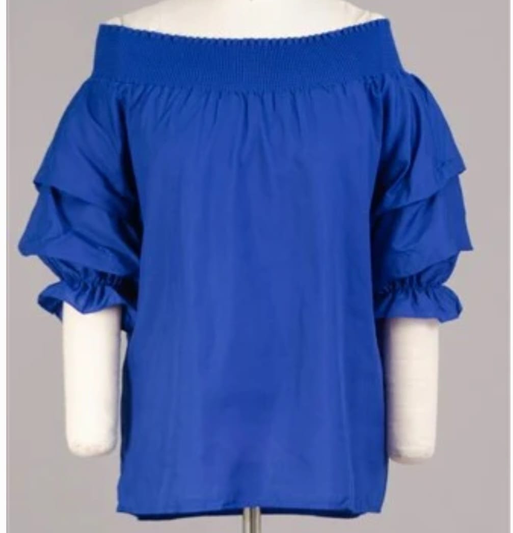 Off Shoulder Sleeved Scrunch Top