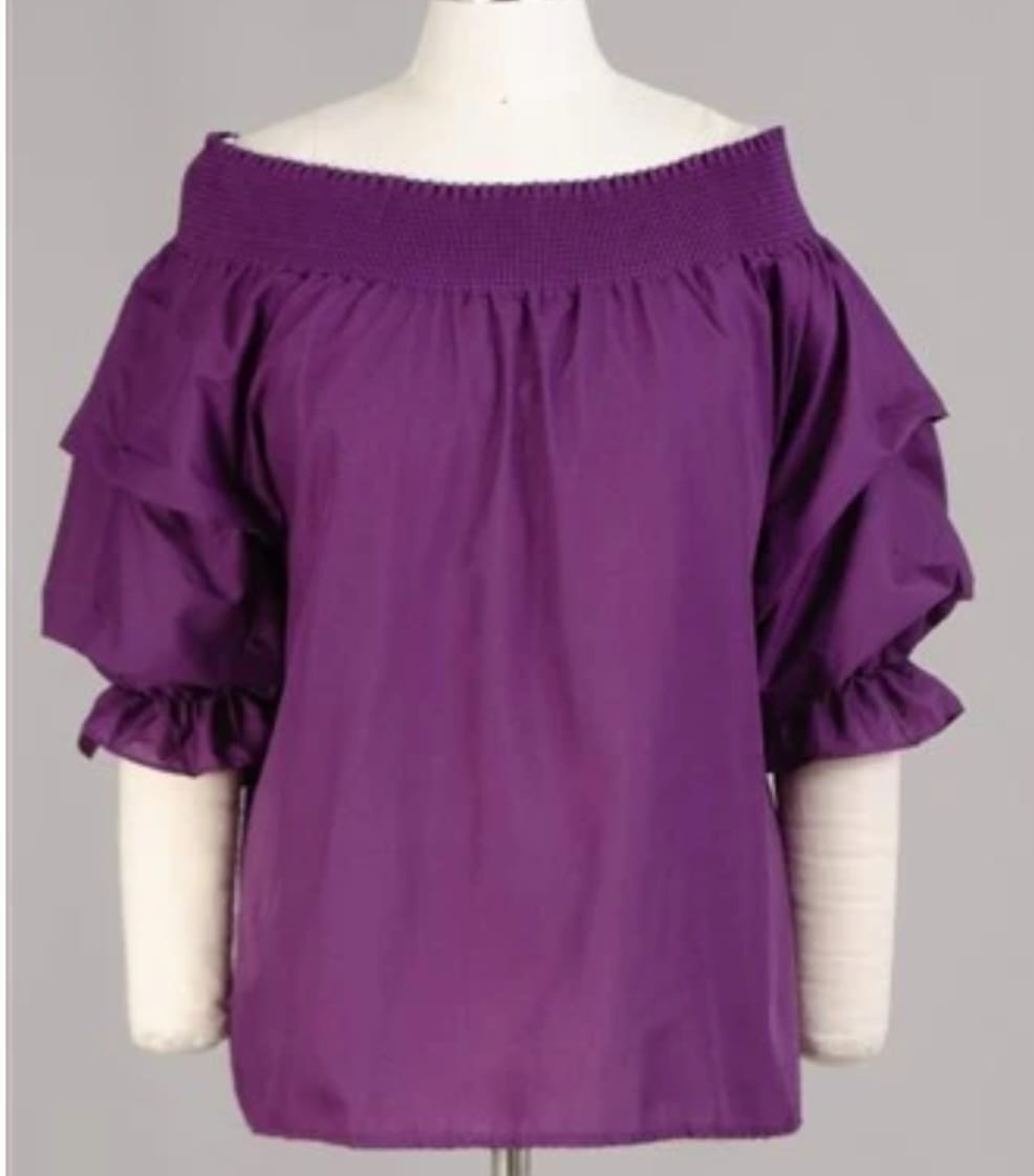 Off Shoulder Sleeved Scrunch Top
