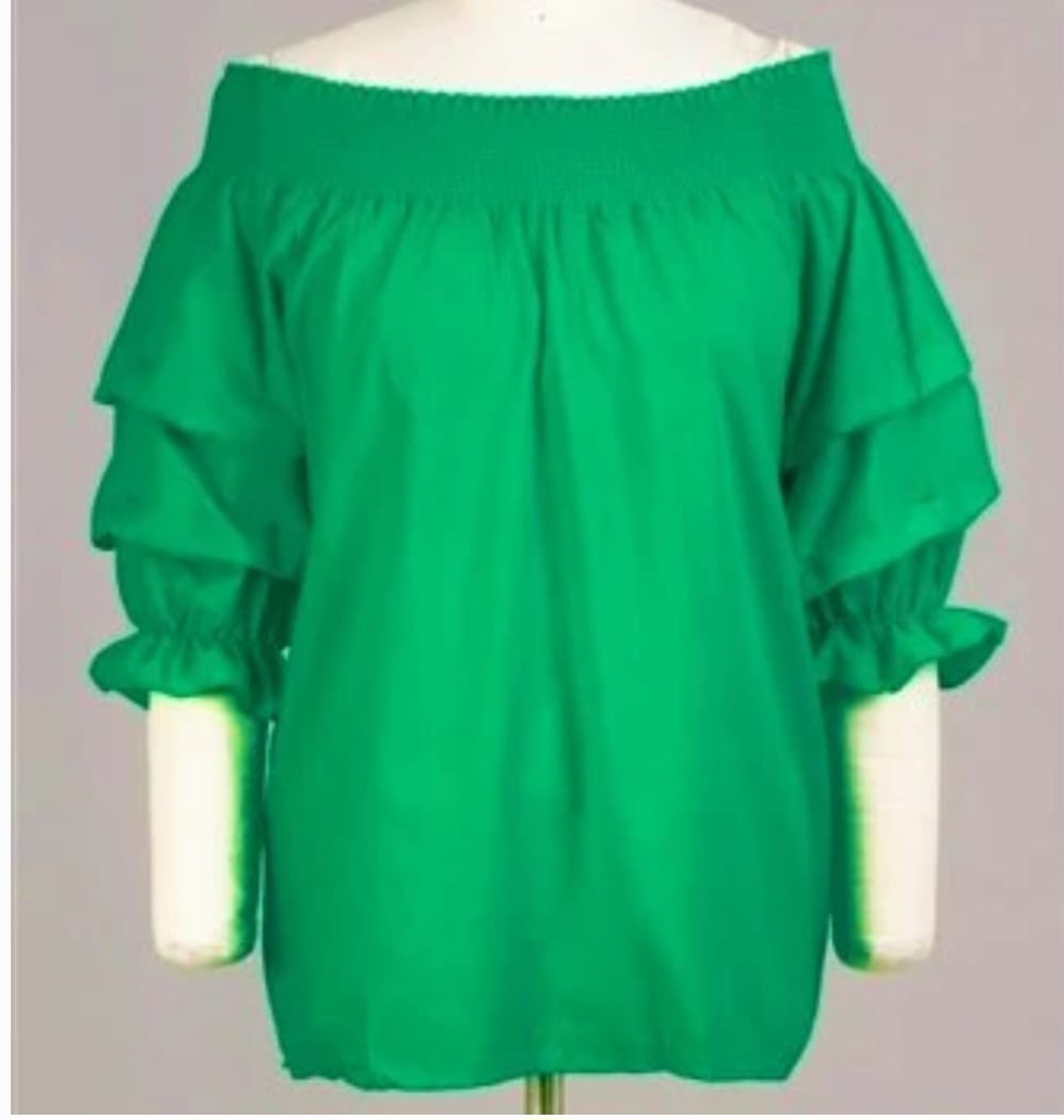 Off Shoulder Sleeved Scrunch Top