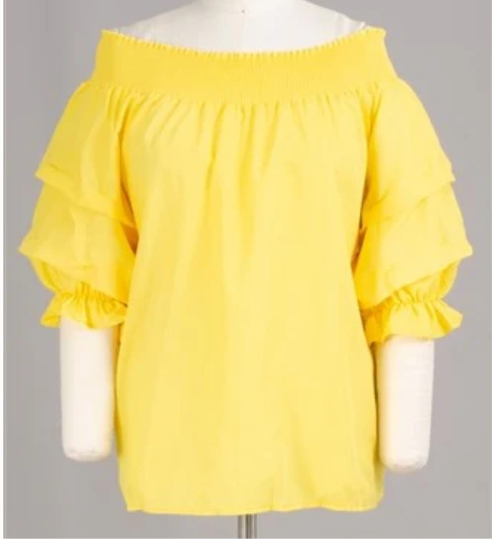 Off Shoulder Sleeved Scrunch Top