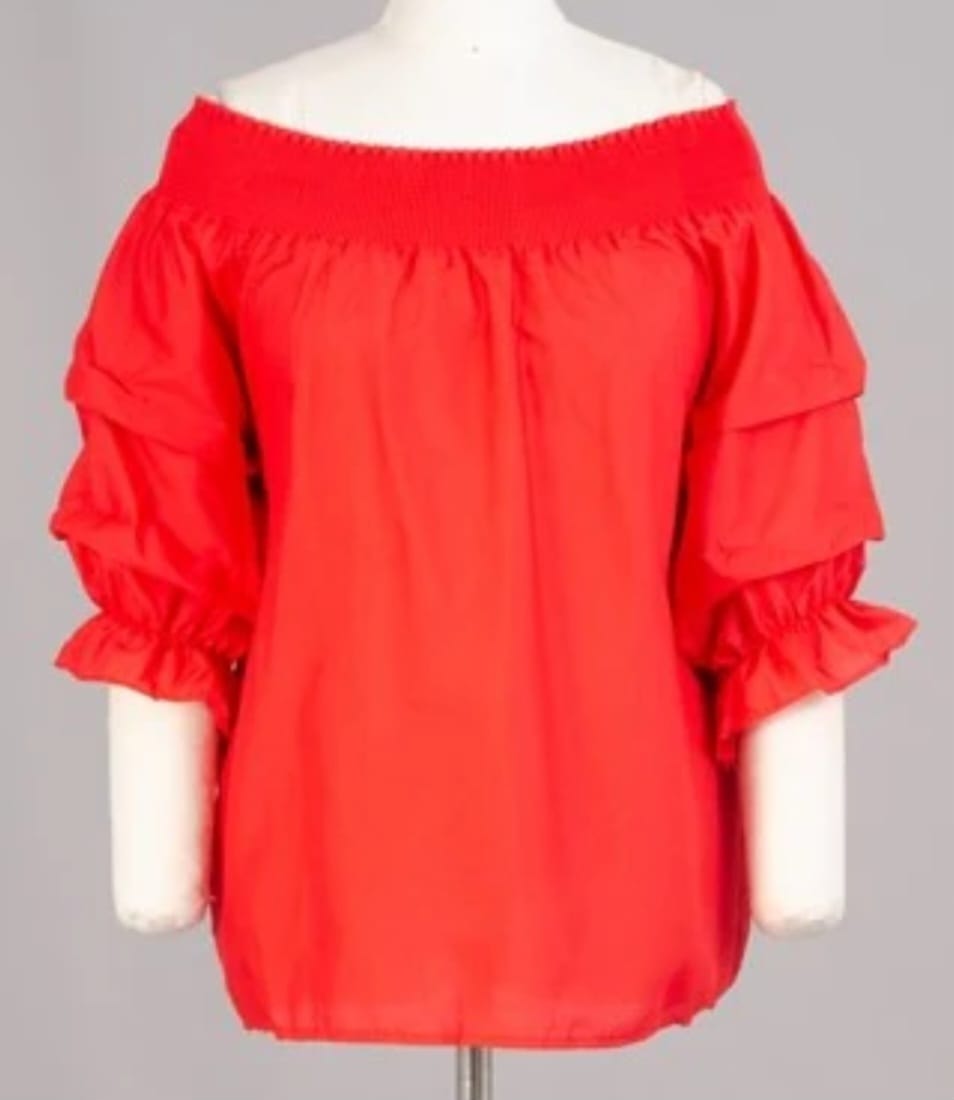 Off Shoulder Sleeved Scrunch Top