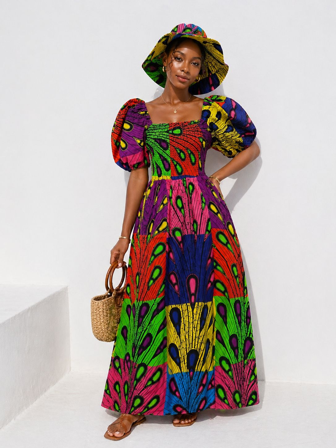 peacock maxi dress w/Hat – Shop The Royals Alice + Olivia Fifi crafting to choice for warm Size:12- Tall