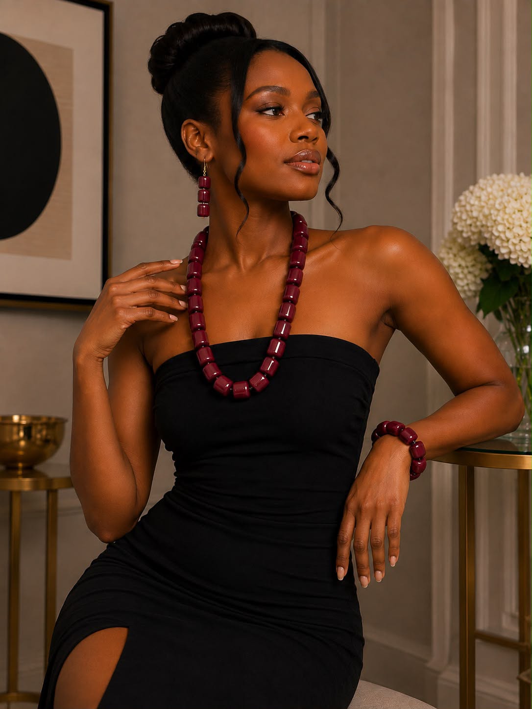 Deep Sangria Necklace Set