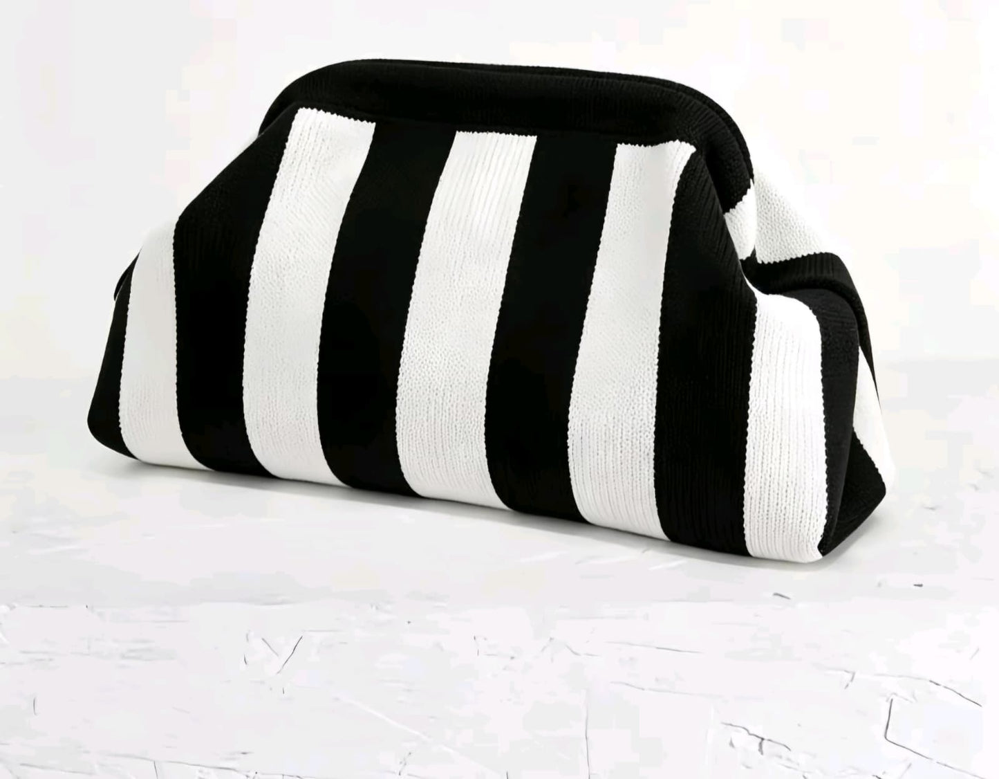 Ebony and Ivory Classic Stripe Clutch