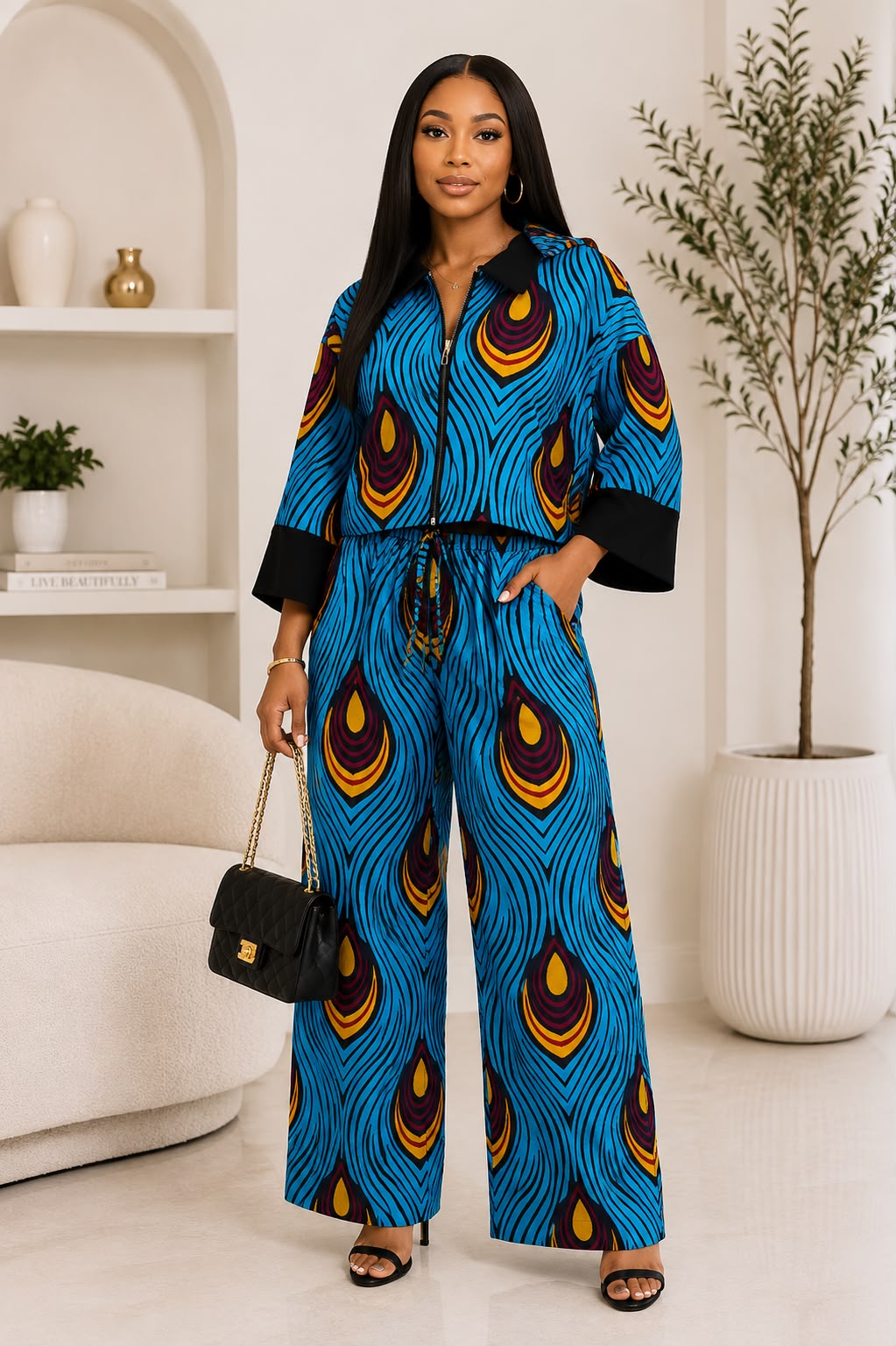 Pretty Peacock 2pc Pant Set