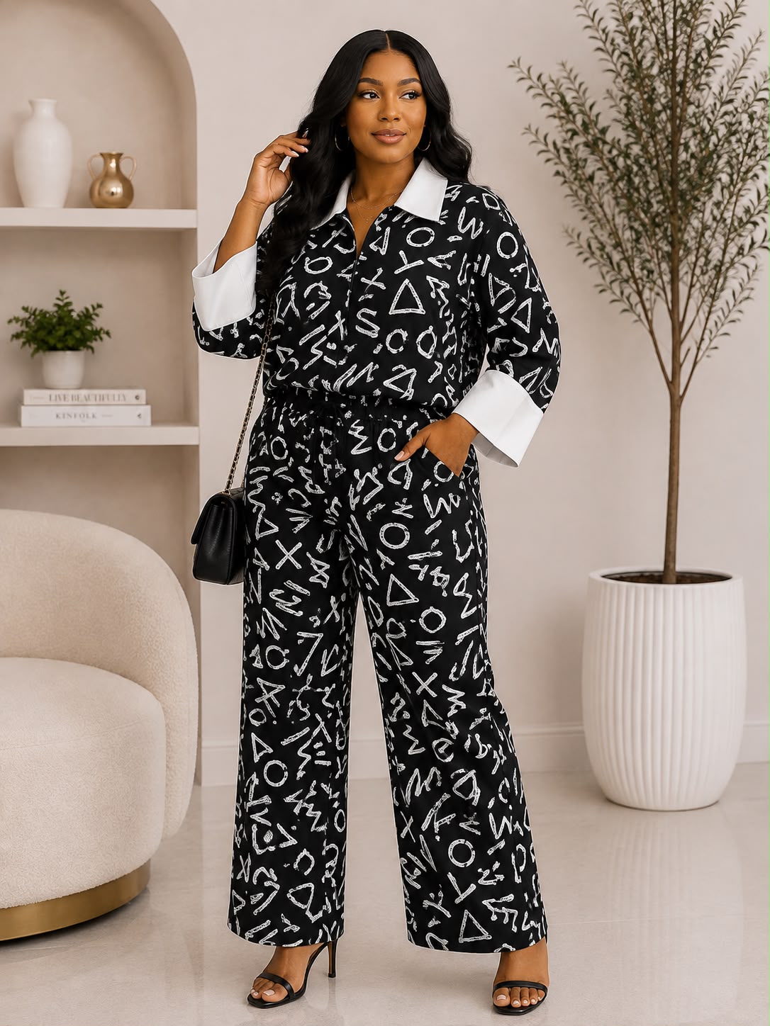 Classic Geo 2pc Pant Set