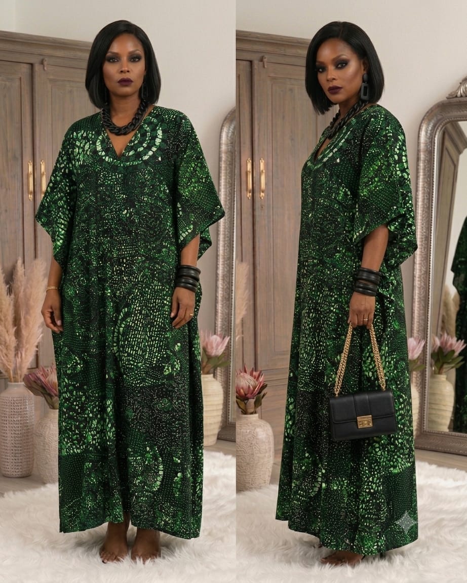 Emerald Drawstring Kaftan