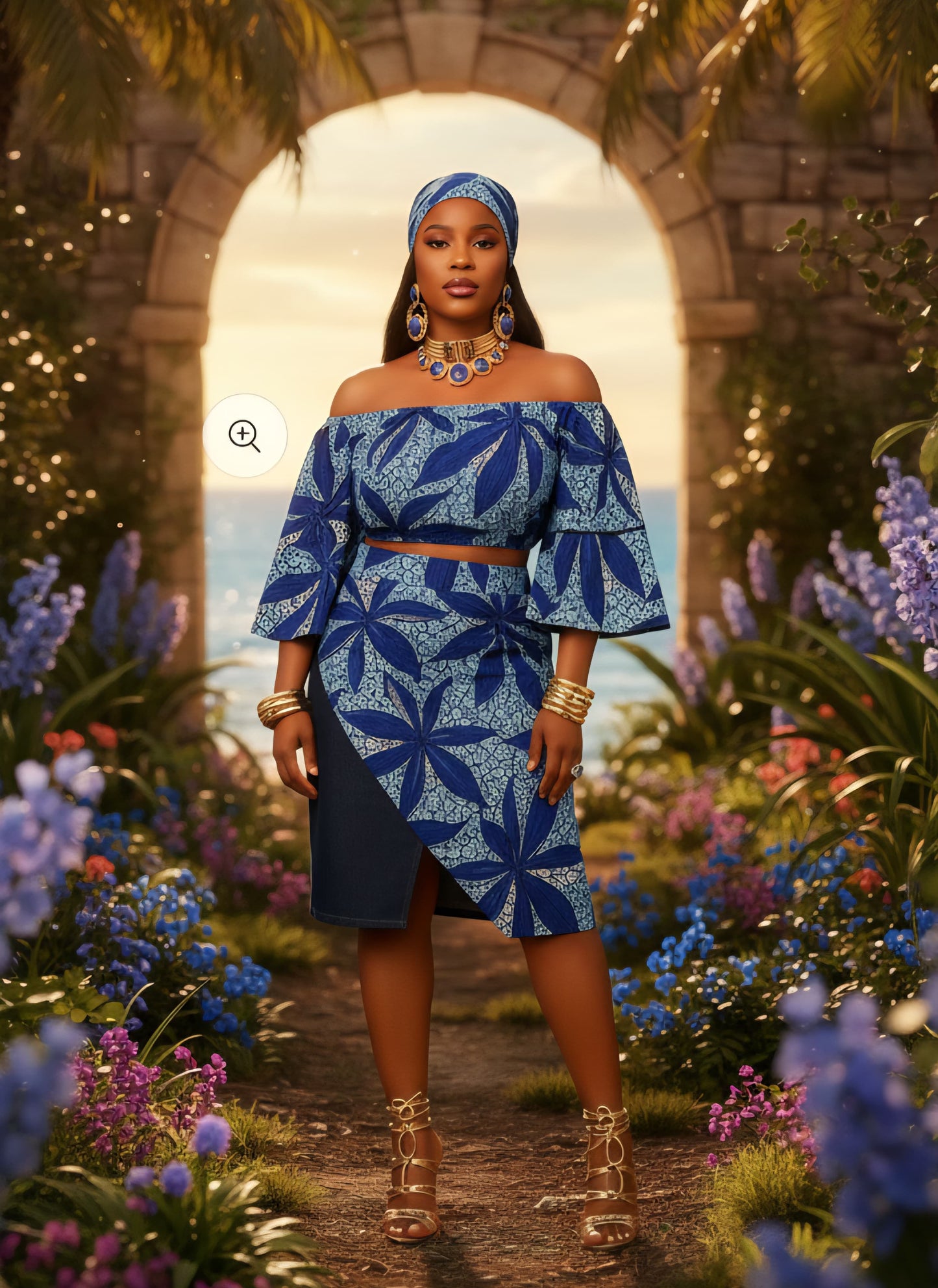Denim 2pc Skirt Set