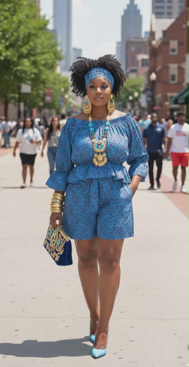 Electric Blue Shorts Set