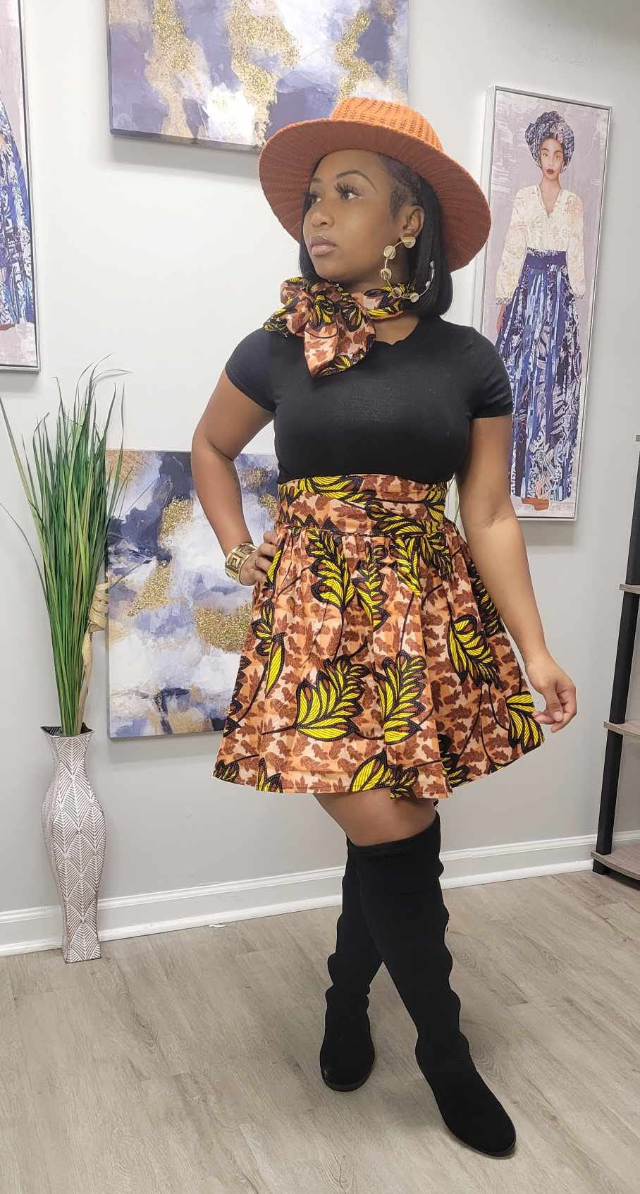 Festivaly Fall Ankara Mini Skirt