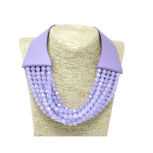 Lavender Multi-Strand Beaded Necklace