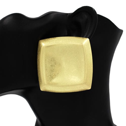 Brushed Gold Bold Square Stud Earrings