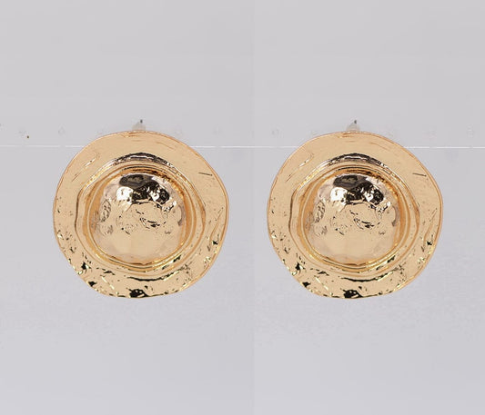 Hammered Gold Dome Earrings