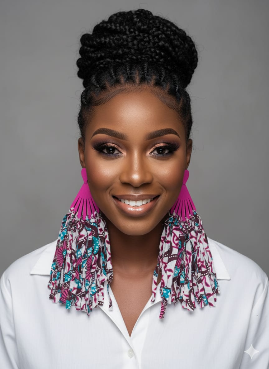 Fushia Blossom Fringe Earrings