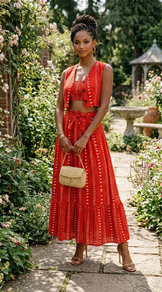 Ravishing Red 4pc Skirt Set