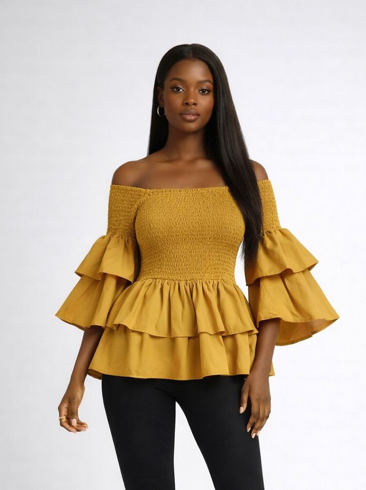 The Bella Blouse Mustard