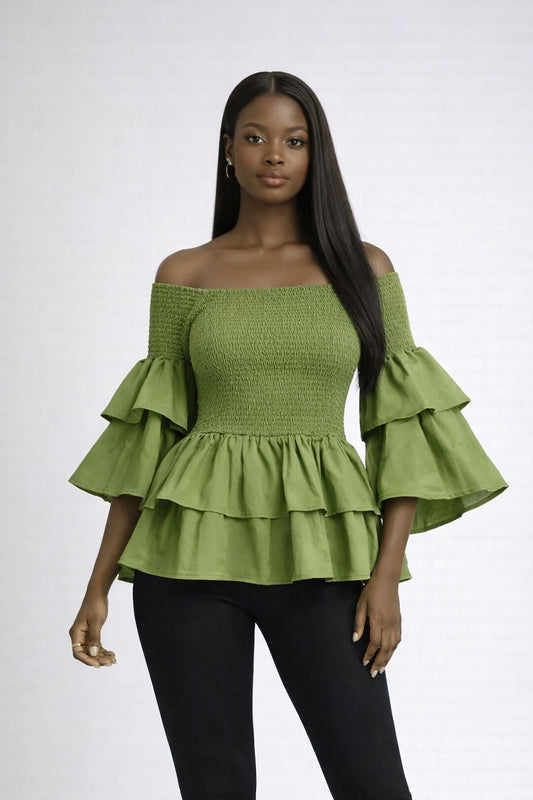 The Bella Blouse Olive