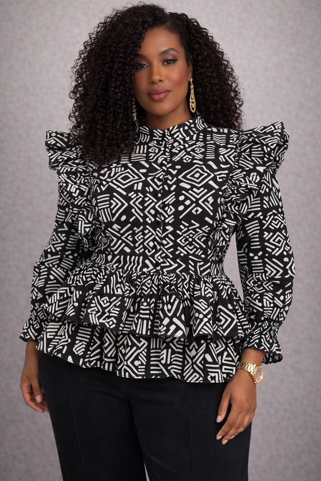 Ebony and Ivory Blouse