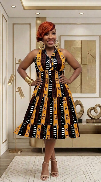 Brown Tribal Dress