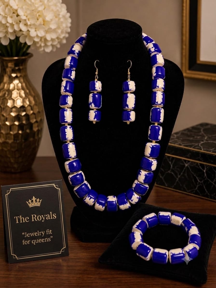 Cobalt Crown Necklace Set