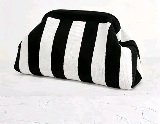 Ebony and Ivory Classic Stripe Clutch