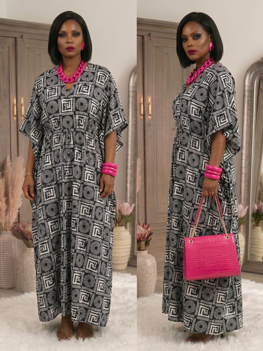 Medallion Drawstring Kaftan