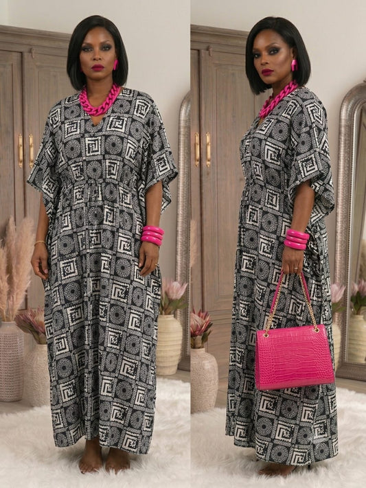 Medallion Drawstring Kaftan