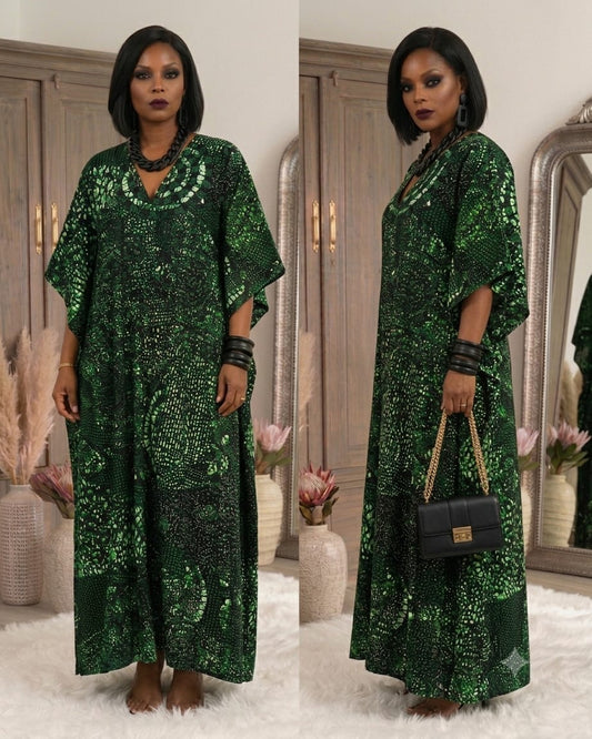 Emerald Drawstring Kaftan