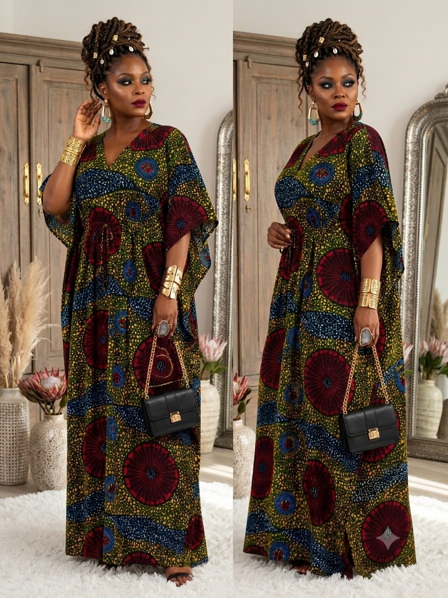 Ruby Drawstring Kaftan