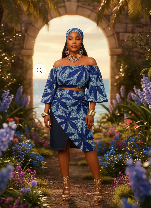 Denim 2pc Skirt Set