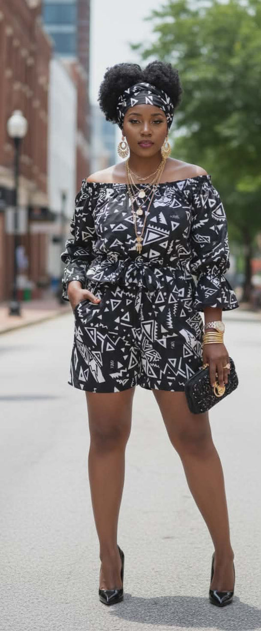 Midnight Geo Shorts Set